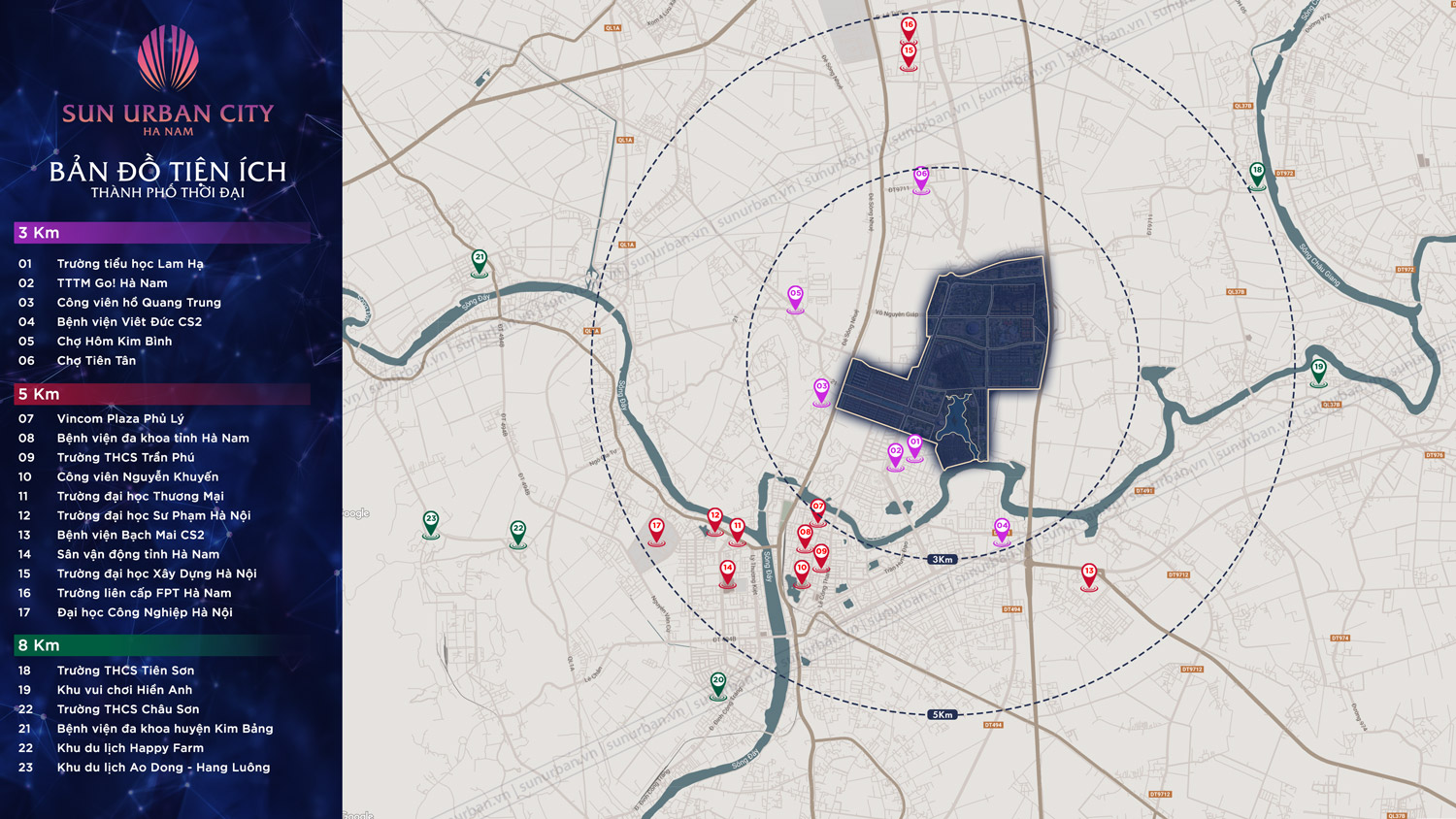 Liên kết tiện ích Sun Urban City